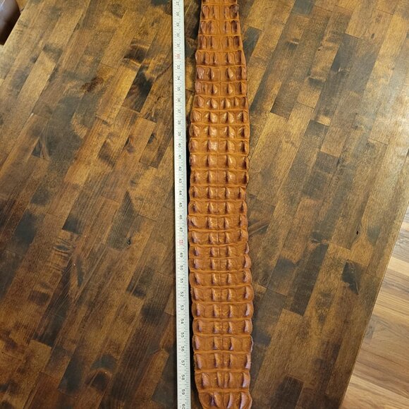 Tan Caiman Guitar Strap Statement Piece – Ethically Sourced Made in America - Picture 7 of 12